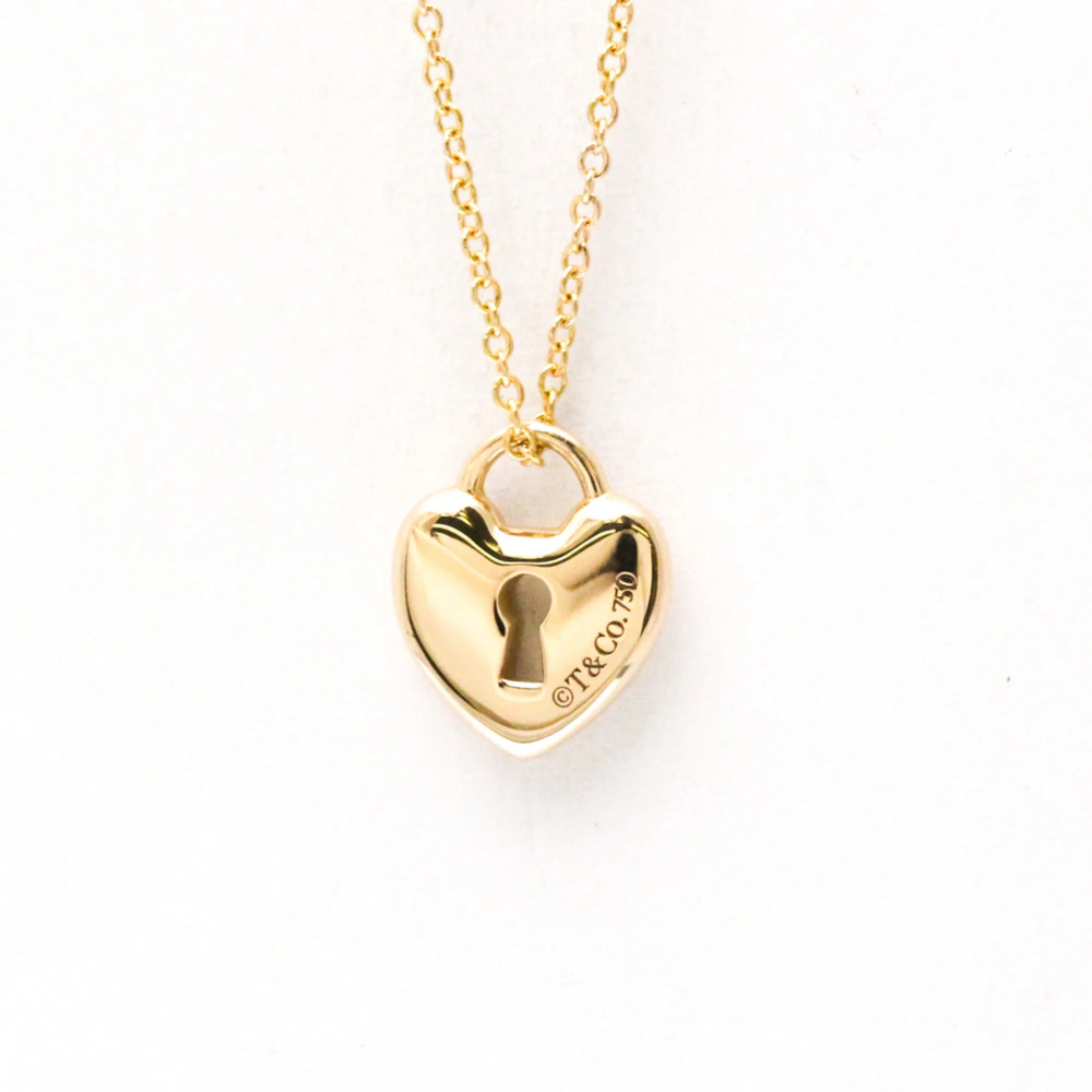 Tiffany Heart Lock Key Necklace Pink Gold (18K) No Stone Men,Women Fashion Pe...